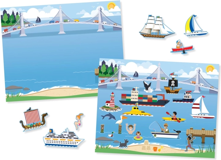 Sticker pad veicoli – set di adesivi riutilizzabili e scenari MELISSA & DOUG