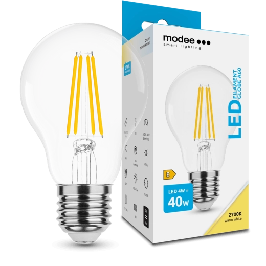 Modee Smart Lighting lampadina LED a filamento Globe E27 4 W bianco caldo