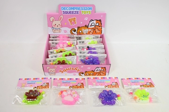 Gioco antistress da schiacciare a forma di zampa (16 pz in espositore da banco)
