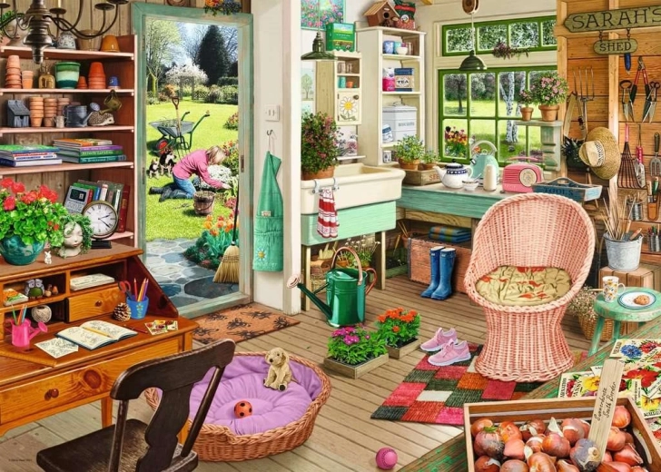 Puzzle Ravensburger Il mio rifugio 6: La casetta da giardino, 1000 pezzi