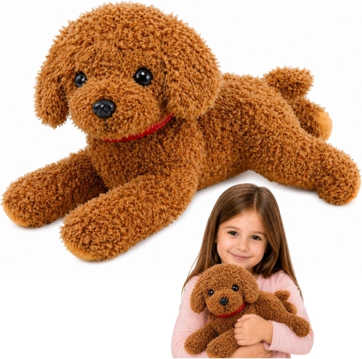 Barboncino di peluche con collare 30 cm