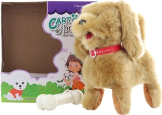 Cagnolino marrone con cavo e telecomando