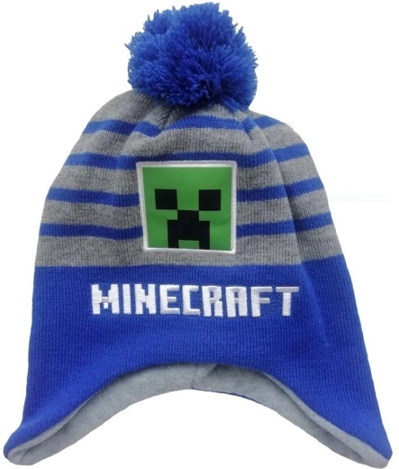 Cappello Minecraft grigio-blu