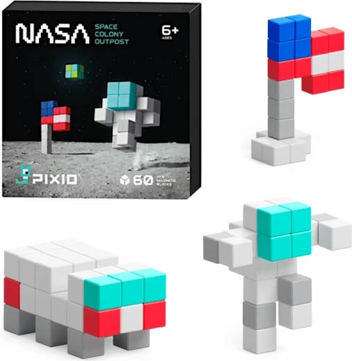 Cubi magnetici PIXIO NASA Space Colony Outpost – set di costruzione da 60 pezzi