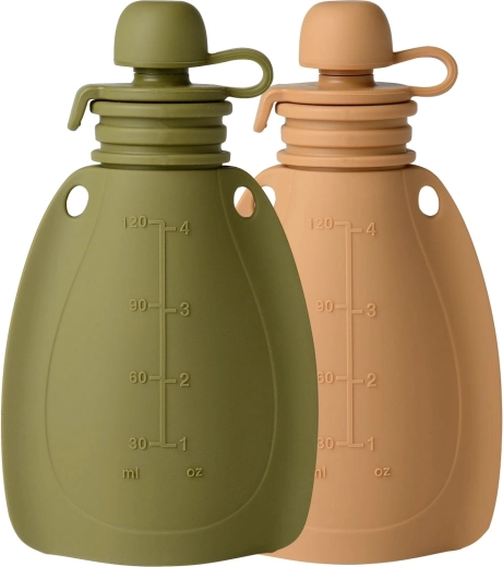 Mininor sacchetti per snack in silicone riempibili 120 ml (2 pz) moss green/roe deer