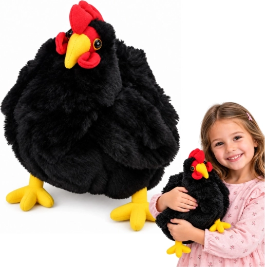 Gallina di peluche nera 30 cm