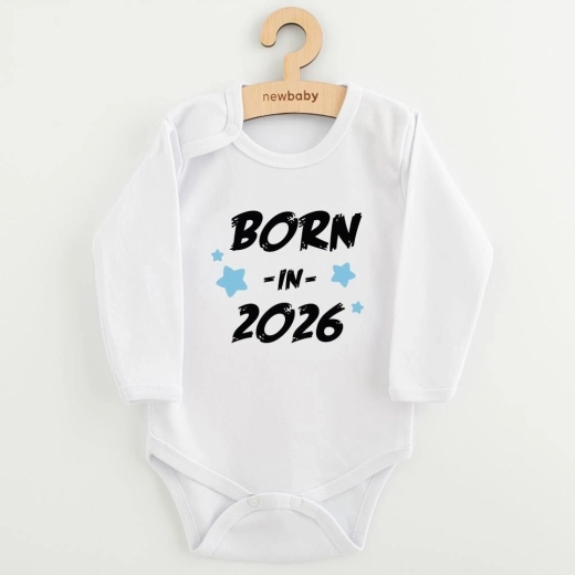 Body a maniche lunghe per neonati New Baby BORN IN 2026 blu, taglia 68
