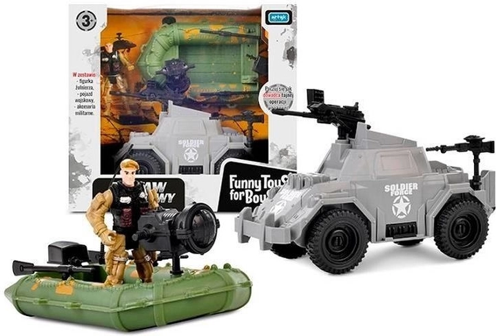 ToysForBoys set da gioco militare con barca, veicolo da combattimento e soldatino