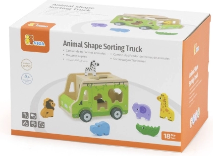 Puzzle in legno a forma di auto con animaletti