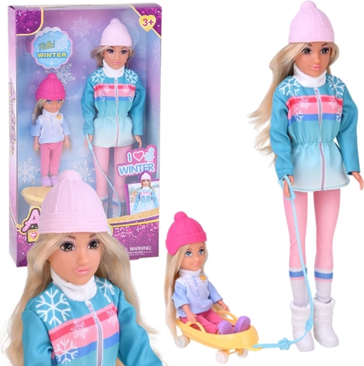 Set invernale di bambole Anlily con slitta
