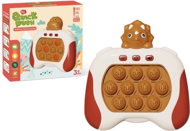 Gioco sensoriale triceratopo Pop It con luci e suoni, marrone