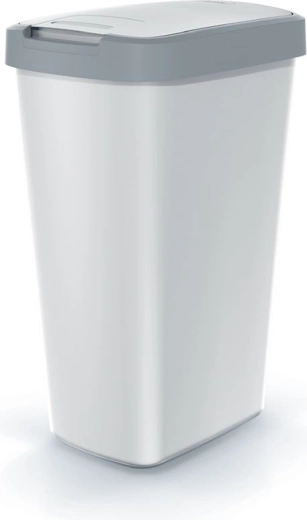 Pattumiera Compacta Q Flap 45 l, color cenere con coperchio grigio chiaro