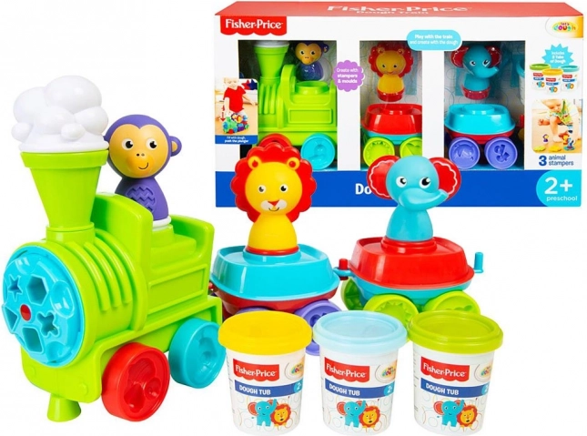Fisher-price trenino con pasta da modellare, 3 colori
