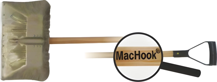 Spazzaneve in alluminio con manico in legno e impugnatura a Y