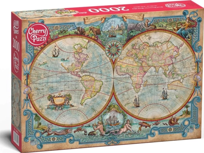 Puzzle CHERRY PAZZI mappa del mondo delle grandi scoperte 2000 pezzi