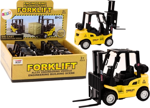 Carrello elevatore in metallo con trazione a frizione – giallo