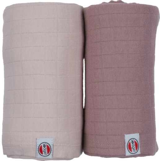 Lodger Swaddler Solid fascia in cotone Powder/Rose 110 × 110 cm (2 pz)