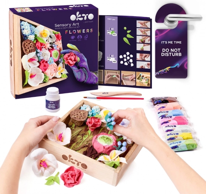 Set di Modellazione Artistica Fai-da-Te OKTO Romance Fiori con Cornice in Legno