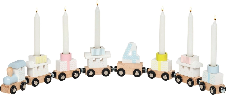 Trenino magnetico di compleanno con candeline e numeri intercambiabili 1–6