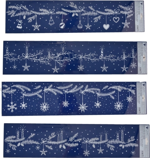 Pellicola natalizia per finestre – rametti 64 × 15 cm (4 varianti)