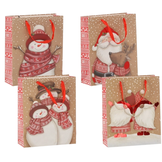 Borsa regalo natalizia Świąteczne Postacie 30 × 42 × 12 cm