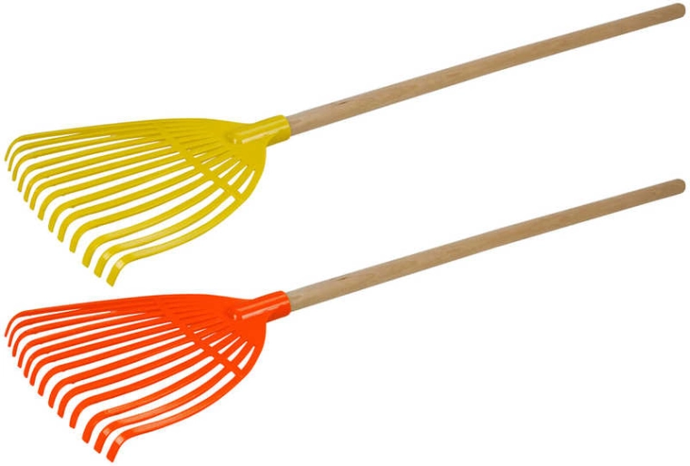Rastrello da giardino per bambini con manico in legno Lena