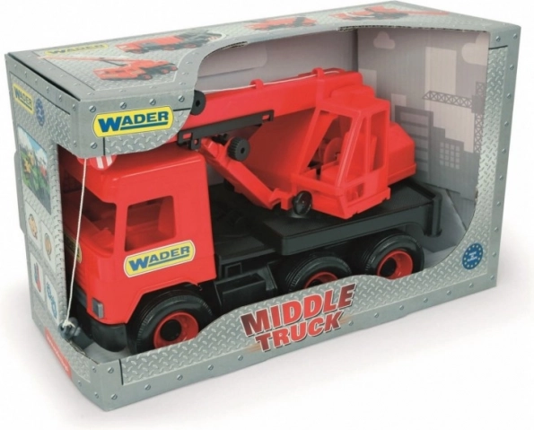 Camion rosso con gru 38 cm Middle Truck in scatola