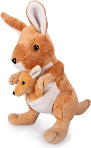 Canguro di peluche con cucciolo 29 cm