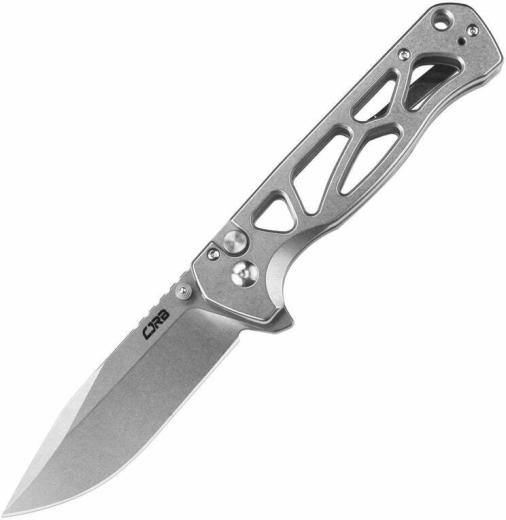 CJRB Chord Steel coltello tascabile tattico 8,8 cm, stonewash, tutto acciaio