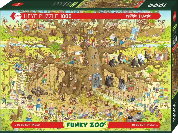 Puzzle HEYE ZOO Pazza: Recinto delle scimmie, 1000 pezzi