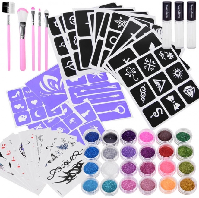 Tatuaggi glitter per bambini – grande set per tatuaggi temporanei