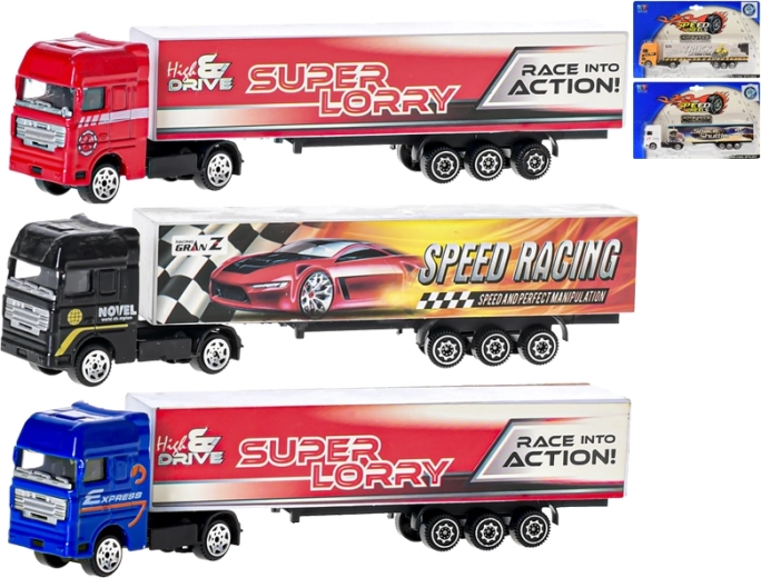 Camion container in metallo 20 cm, scala 1:87, ruote libere