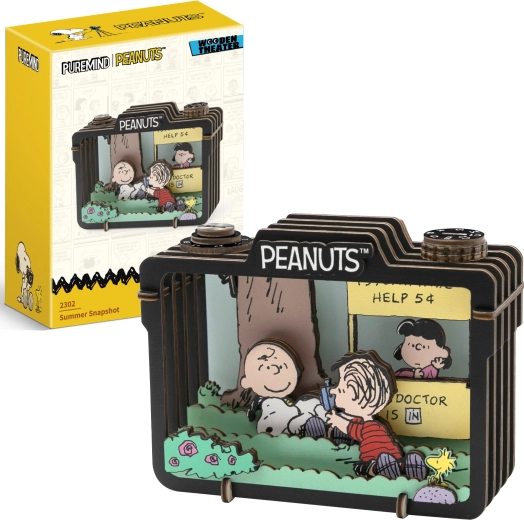 Puremind modello 3D in legno PEANUTS Snoopy – scena estiva Summer Snapshot
