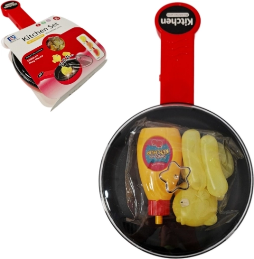 Giocattolo padella da cucina che cambia colore con set di accessori