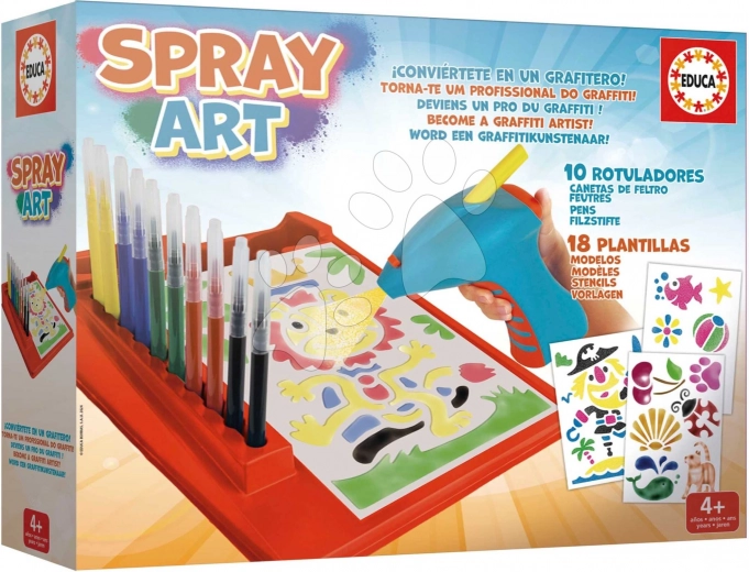 Educa Spray Art – set creativo con pistola a spruzzo per bambini