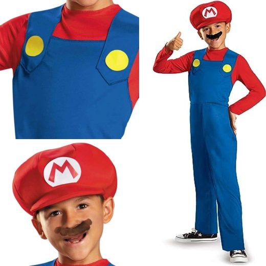 Costume per bambini di Super Mario per bambini dai 4 ai 6 anni