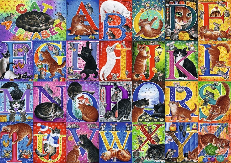 puzzle 500 pezzi – alfabeto dei gatti trefl