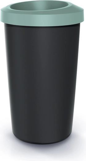 Pattumiera con coperchio aperto 35 l in plastica riciclata