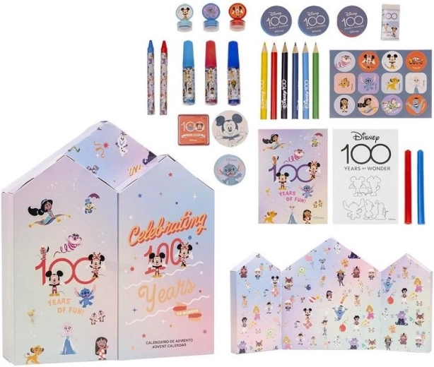 Calendario dell’Avvento Disney 100 con articoli per scrivere e disegnare