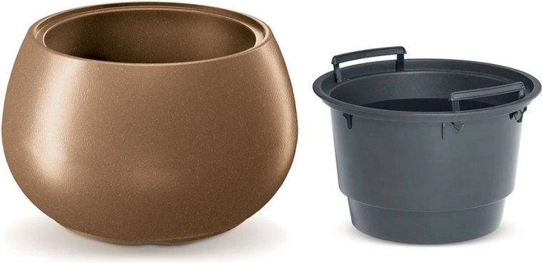 Fioriera HEOS ECO WOOD con inserto 43,6 cm naturo