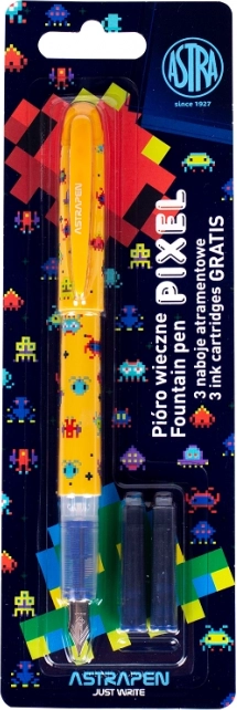Penna stilografica Astra Pixel con tre cartucce