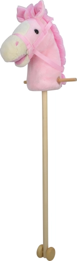 Passeggino rosa a spinta con suoni e asta in legno rimovibile