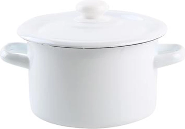 Pentola smaltata con coperchio 2 l – bianca
