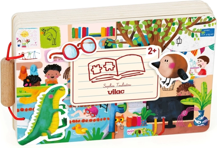 Libro in legno Vilac con puzzle e attività