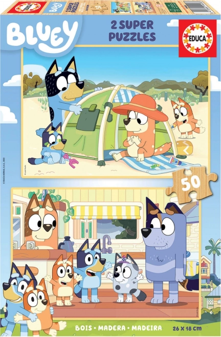 EDUCA Puzzle in legno Bluey 2x50 pezzi