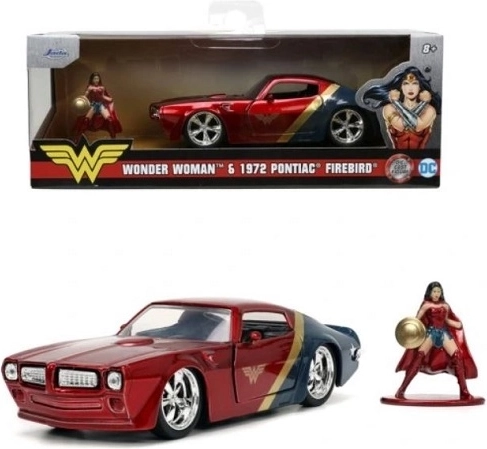 Set da collezione Jada Wonder Woman 1972 Pontiac Firebird 1:32 con action figure