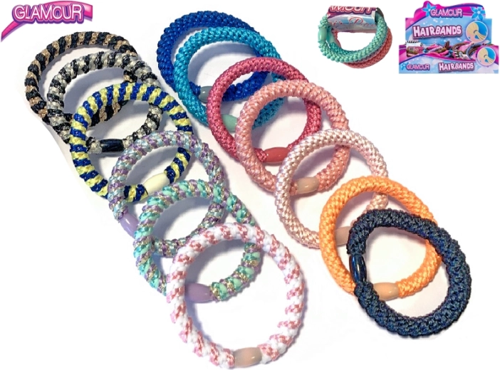 Bracciale Glamour e elastico per capelli 2 in 1 – set da 4 pezzi, mix di colori