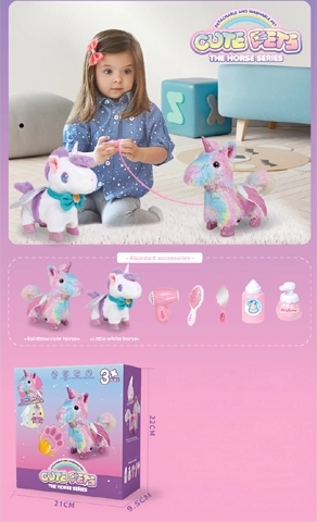 unicorno di peluche con accessori a batterie