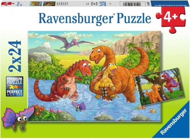 Puzzle RAVENSBURGER dinosauri giocosi 2×24 pezzi