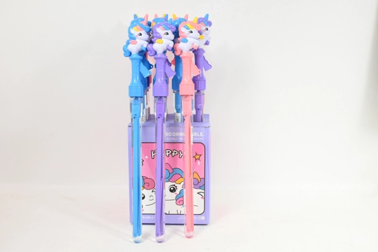 Bastone pieghevole per bolle di sapone unicorno 48 cm